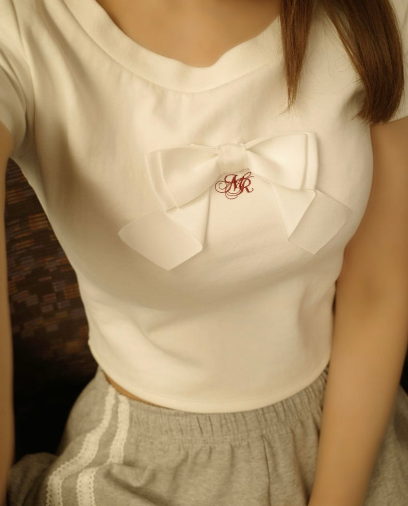 【再入荷/7月上旬配送】Front Ribbon Compact T-Shirt