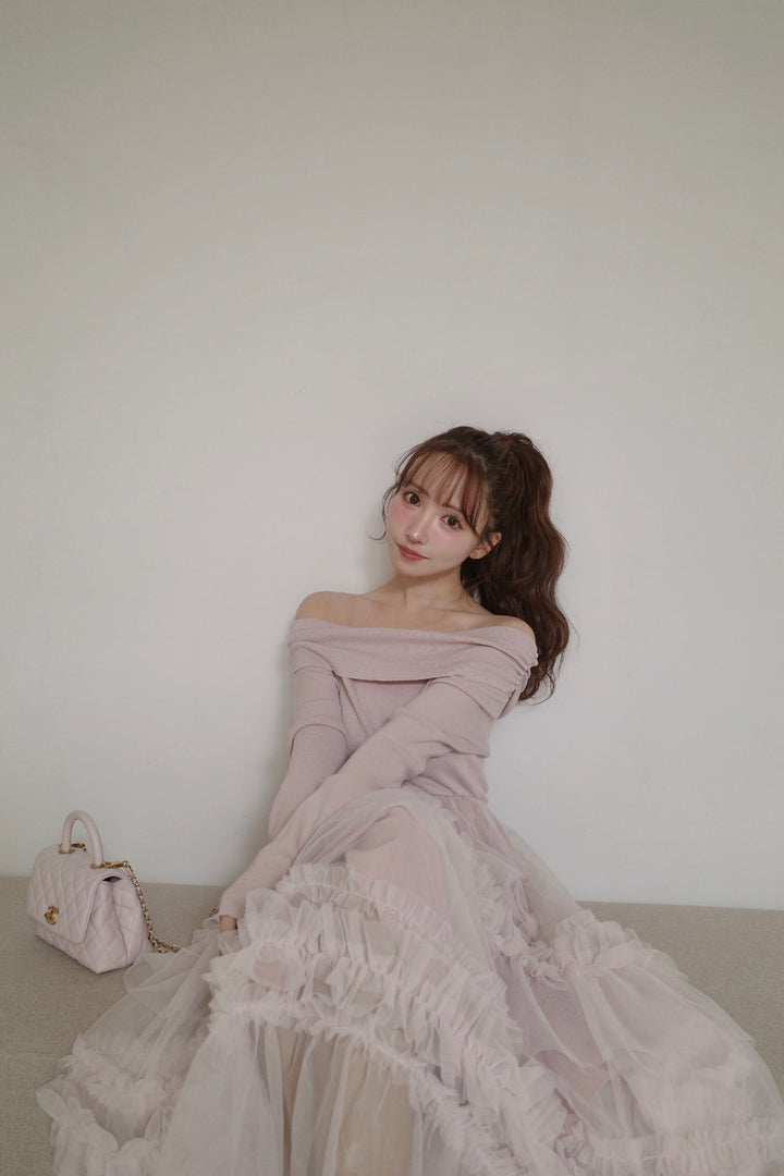 Off Shoulder Tulle Dress - MISTREASS
