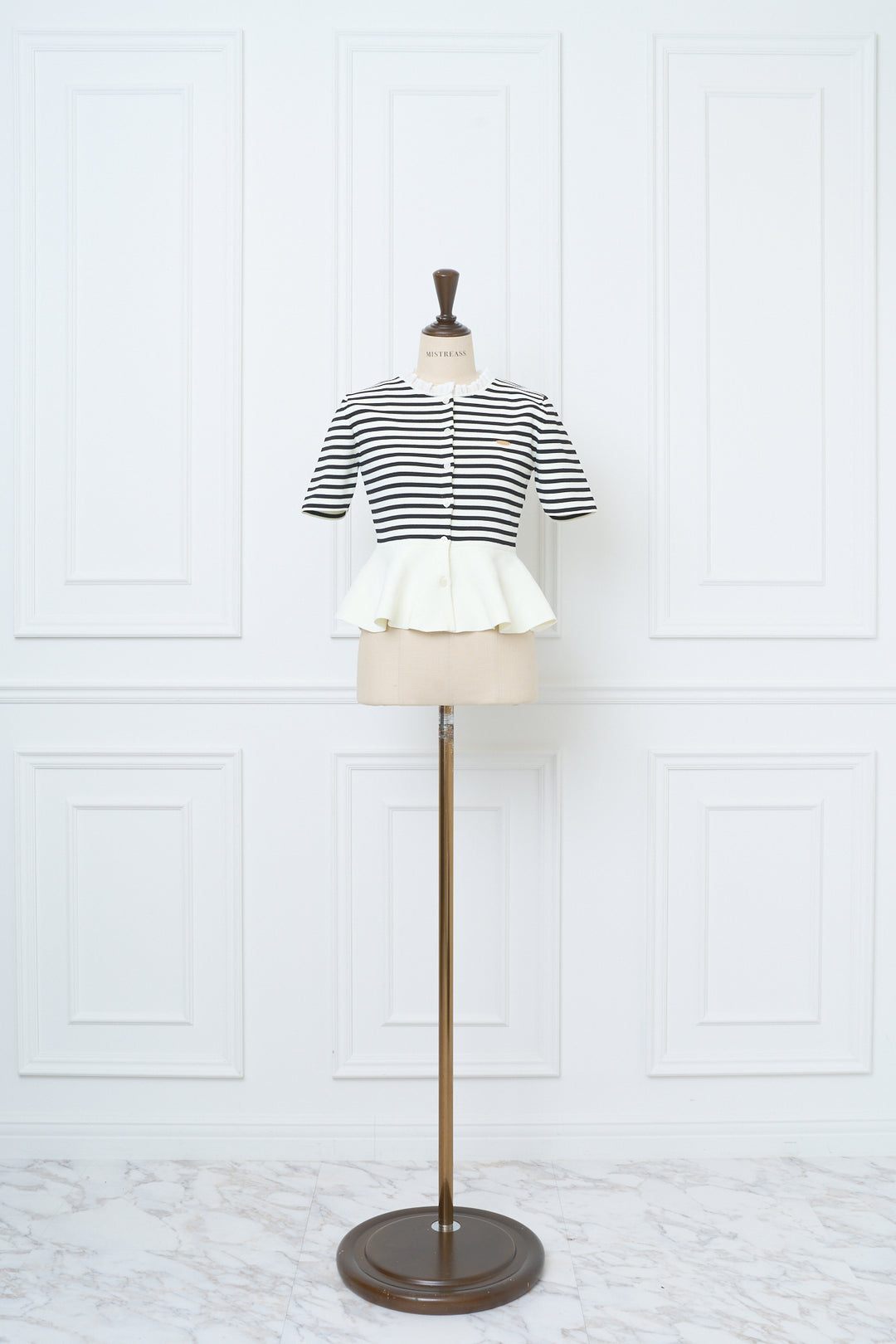 Chiffon-trim peplum knit - MISTREASS Chiffon-trim peplum knit - MISTREASS