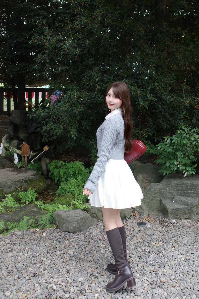 【12月上旬配送】Layered Cable Knit Dress Set