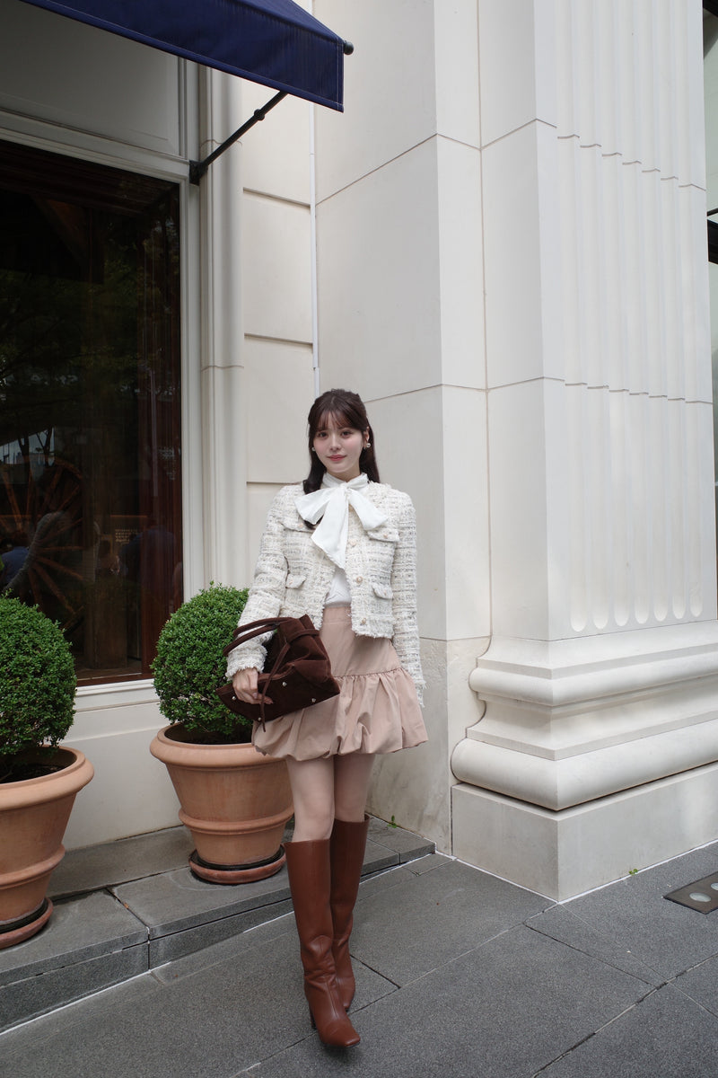 Logo Accent Square Toe Long Boots