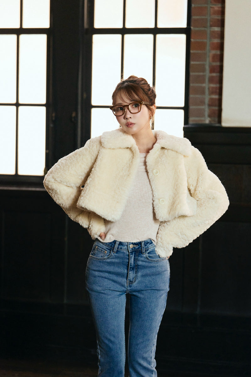 Fluffy Boa Crop Jacket