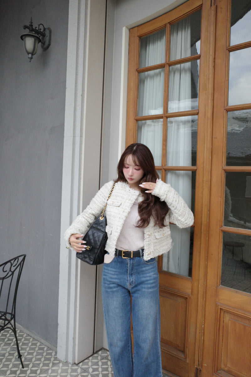 【10月下旬配送】Romantic Tweed Fringe Jacket