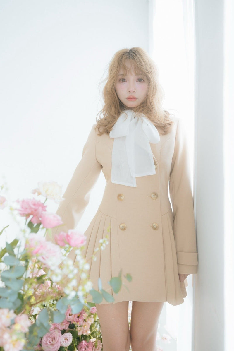 Pleated Dress Trench Coat