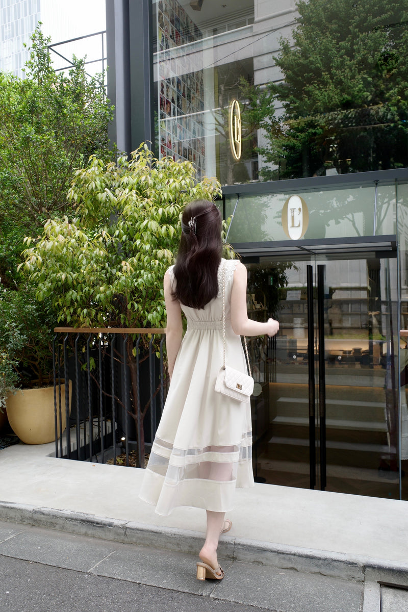Lace Collar Sleeveless Dress
