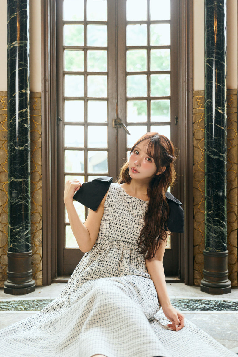 【11月下旬配送】Multi Way Ribbon Tweed Dress