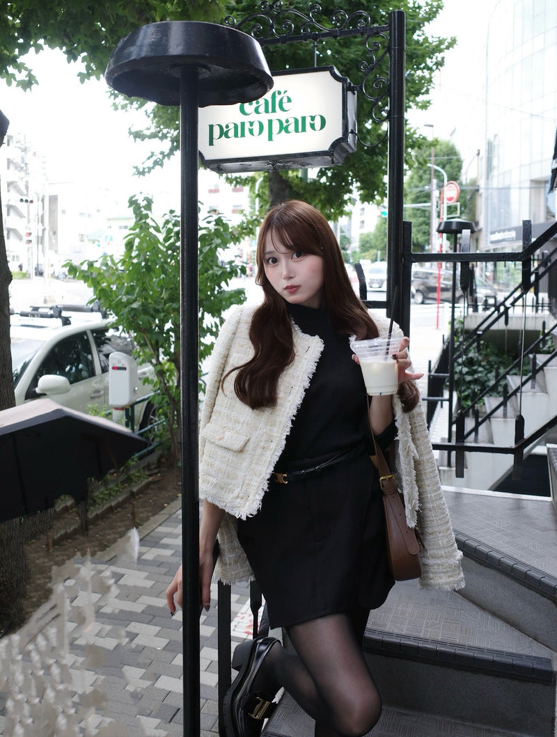 【10月下旬配送】Romantic Tweed Fringe Jacket