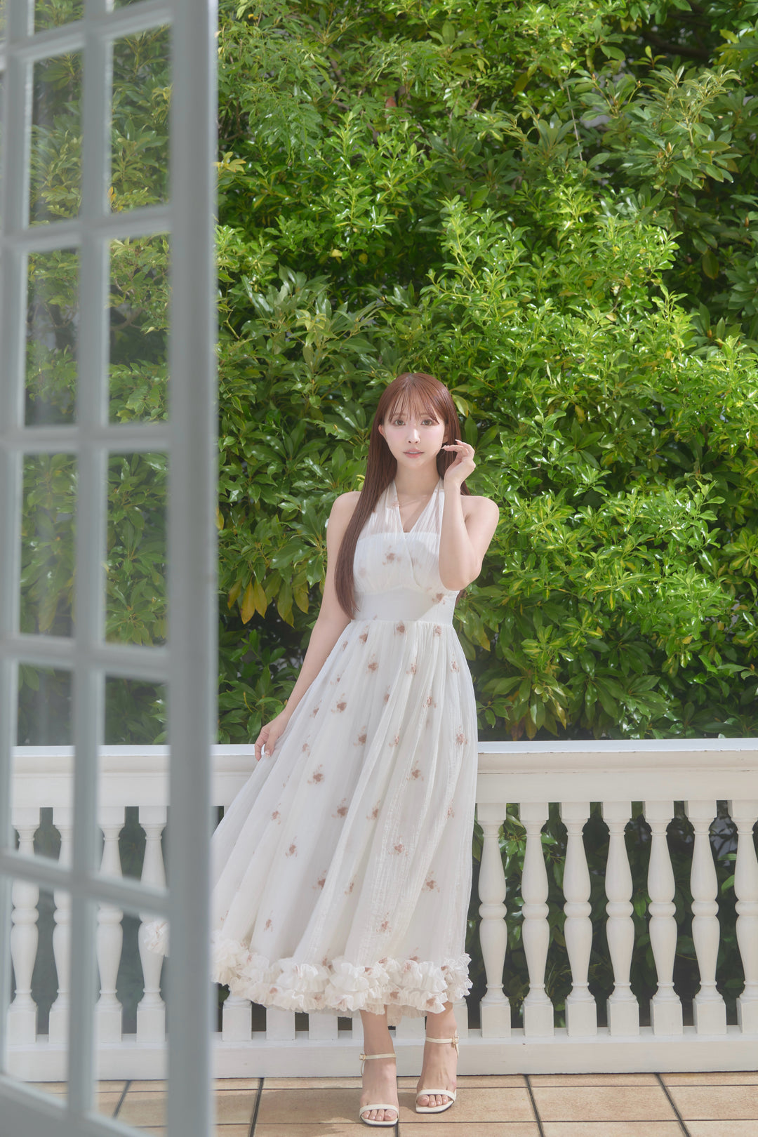 Blooming Veil Halter Dress - MISTREASS