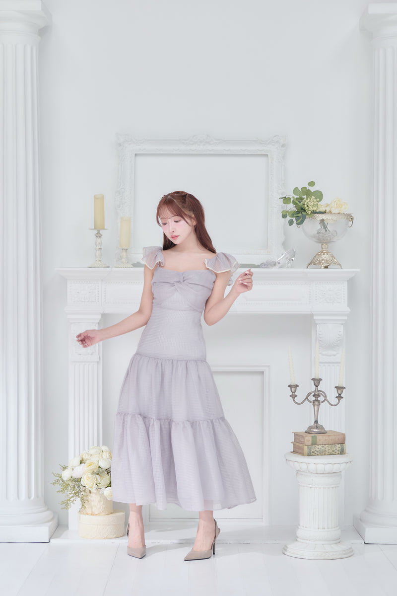 Sheer Gingham Tiered Dress - MISTREASS