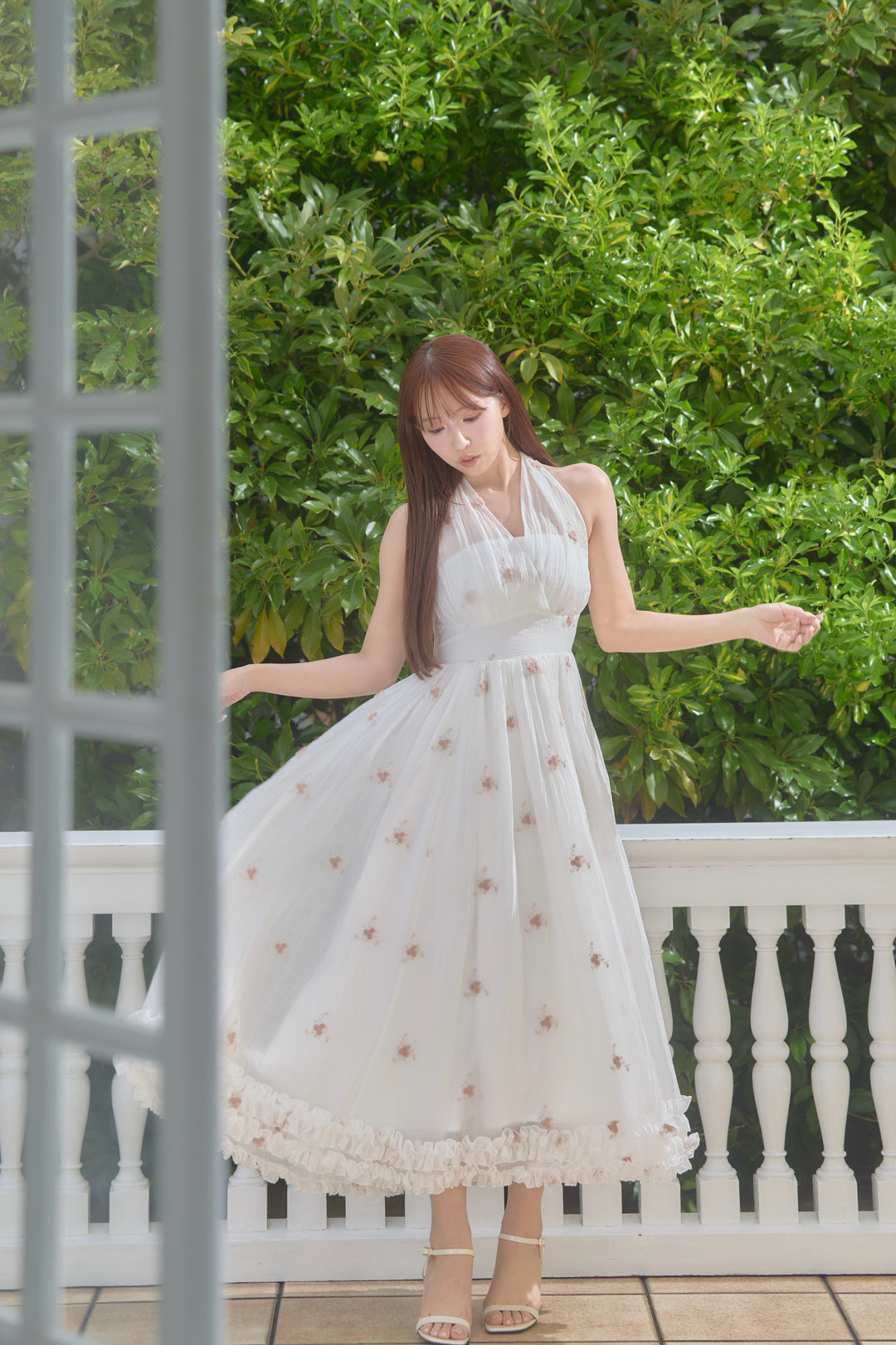 Blooming Veil Halter Dress - MISTREASS