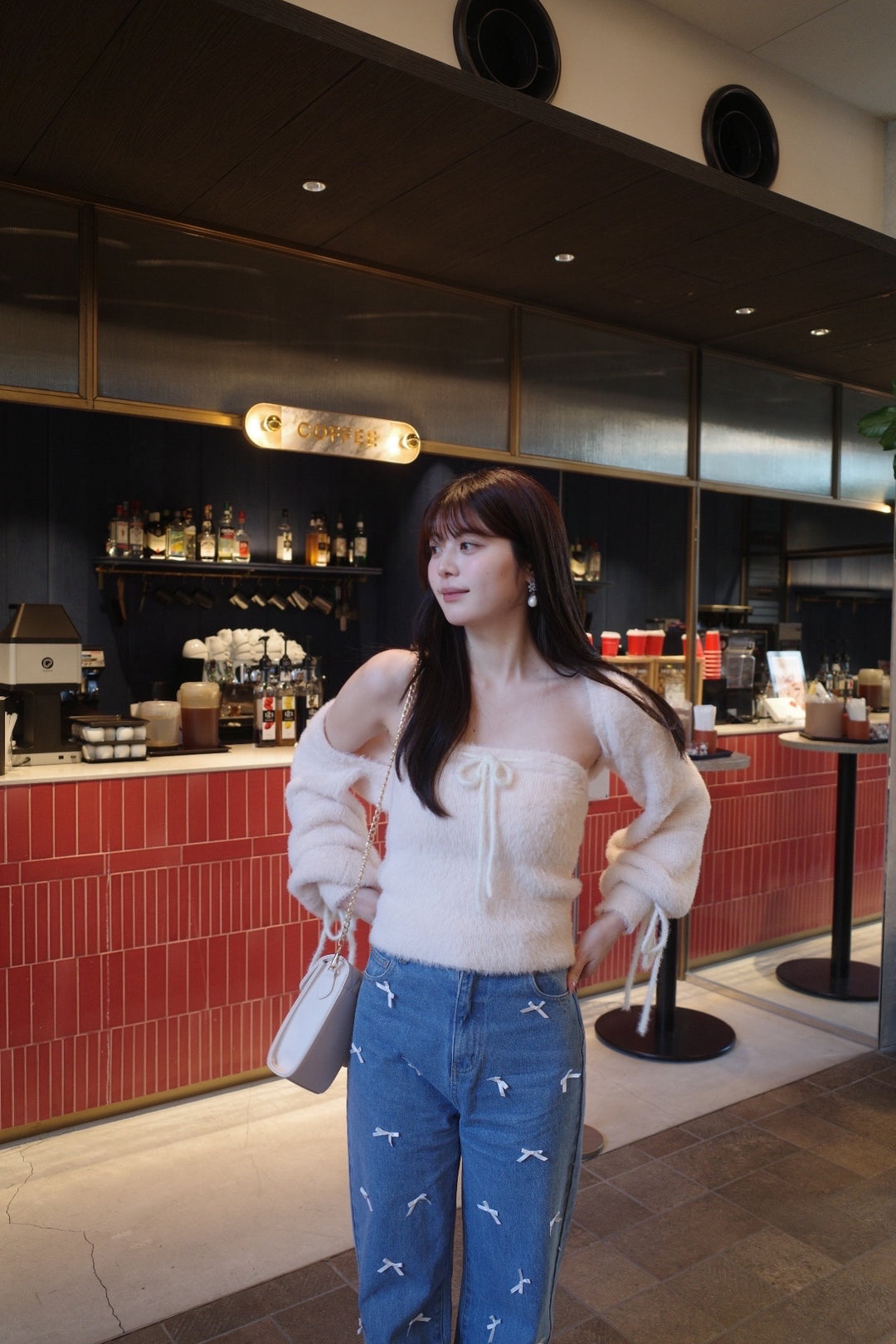 Narrow Ribbon Fluffy Knit Ensemble - MISTREASS