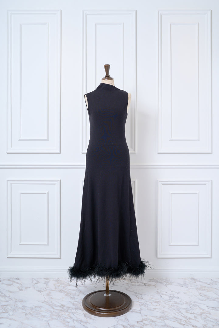 Feather Hem Knit Dress - MISTREASS