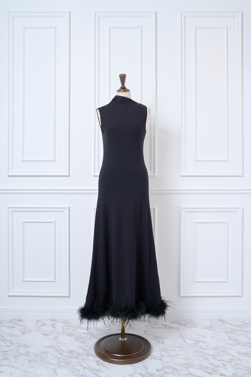 【再入荷(GRAY/PINK BEIGE)12月下旬配送】Feather Hem Knit Dress