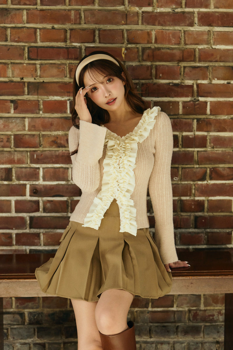【10月上旬配送】Romantic Ruffle Knit Cardigan