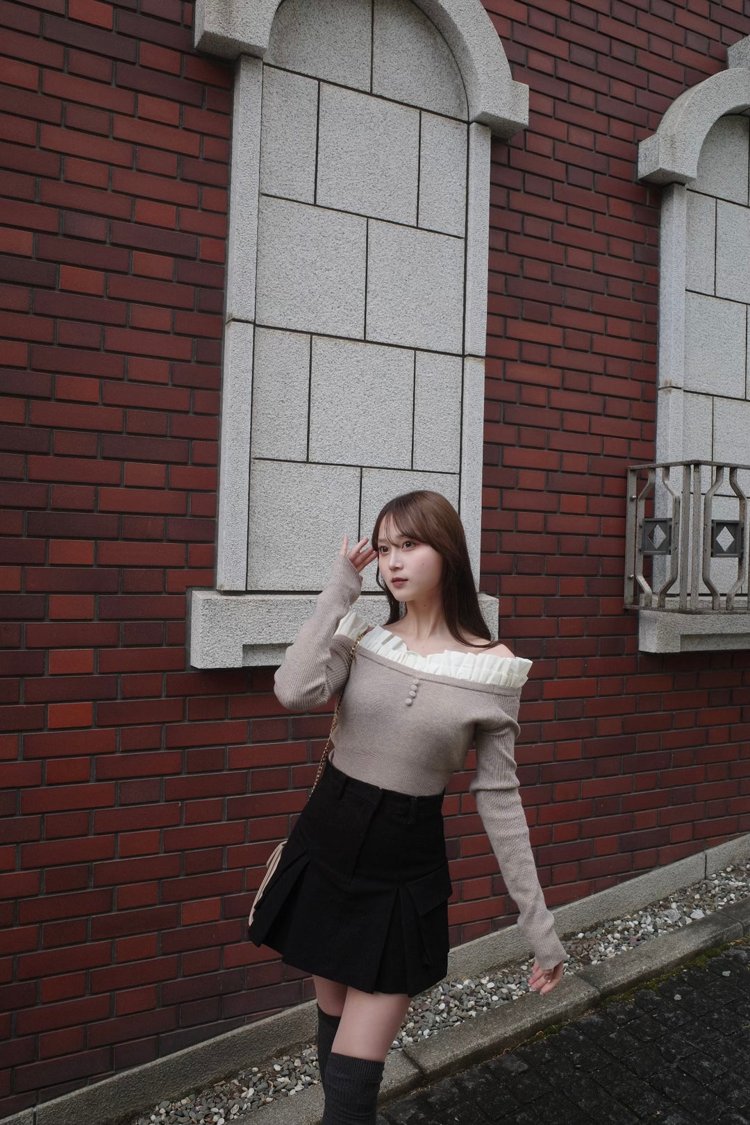 Whipped Frills Off Shoulder Knit Top - MISTREASS