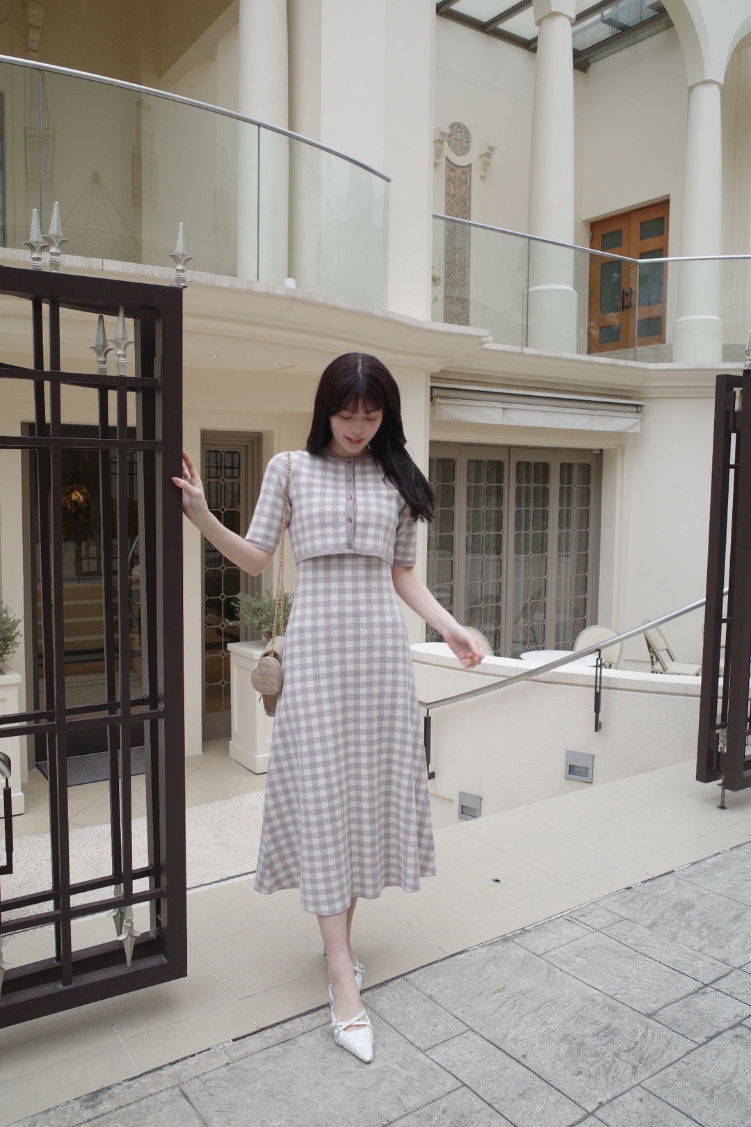 人気の雑貨がズラリ！ Gingham Check MISTREASS - Cardigan & Dress Knit ワンピース
