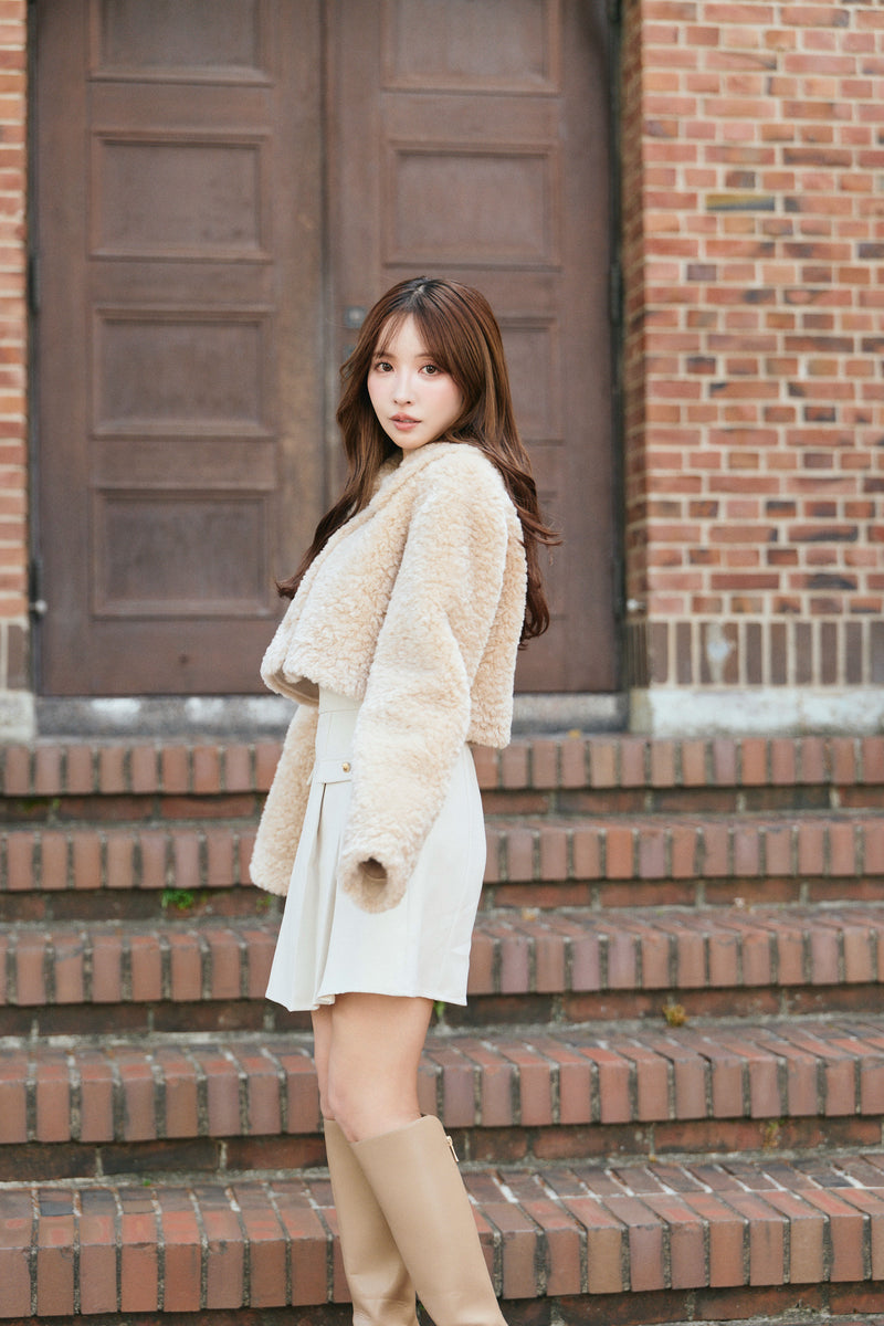 Fluffy Boa Crop Jacket