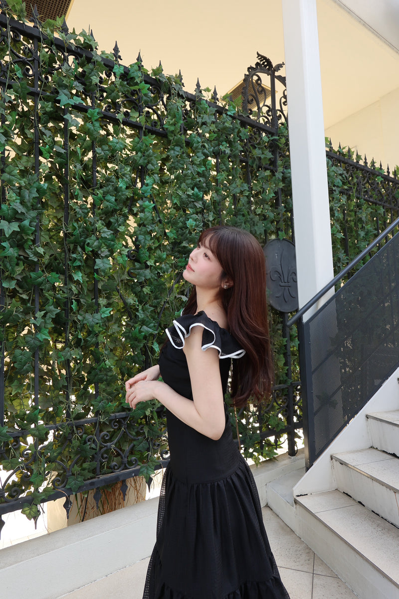 Sheer Gingham Tiered Dress - MISTREASS