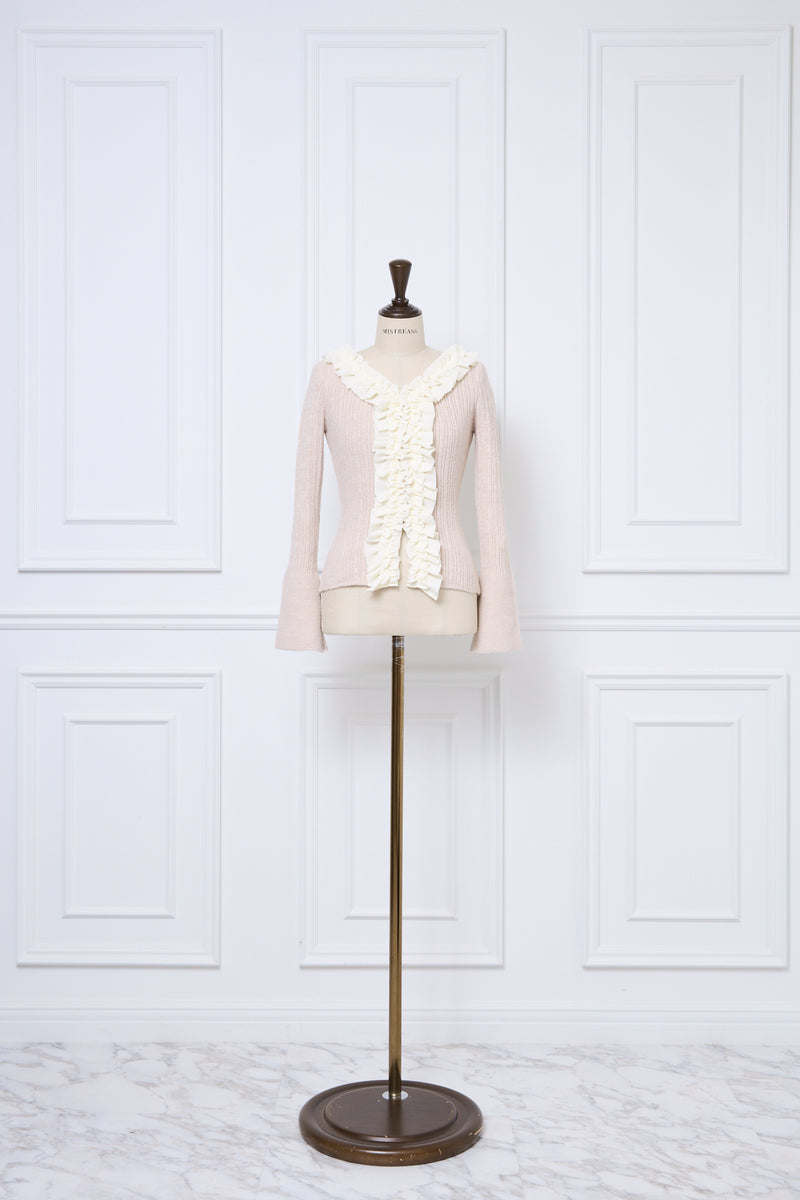 【10月上旬配送】Romantic Ruffle Knit Cardigan