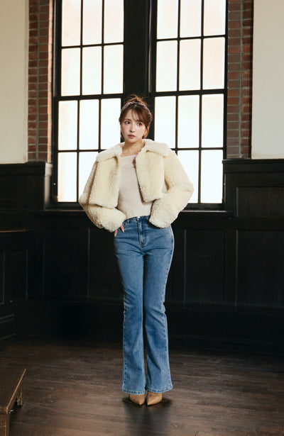 Fluffy Boa Crop Jacket
