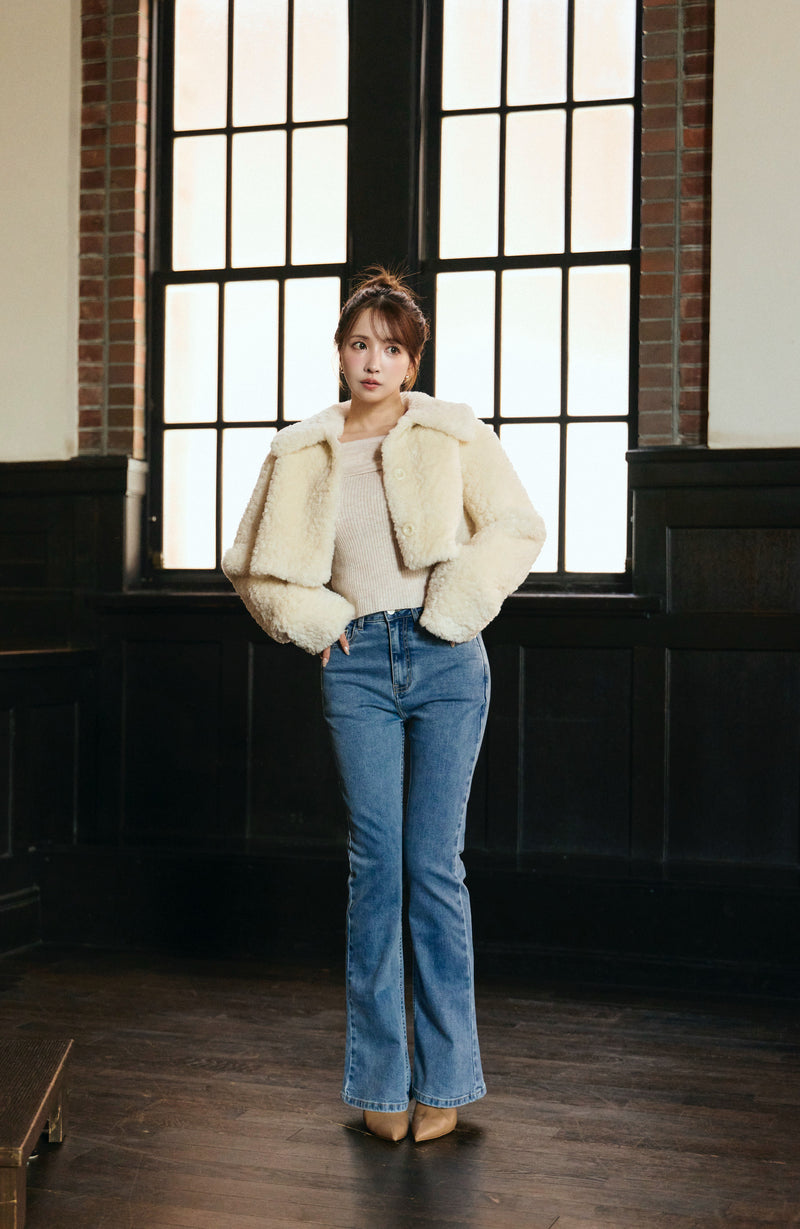 Fluffy Boa Crop Jacket