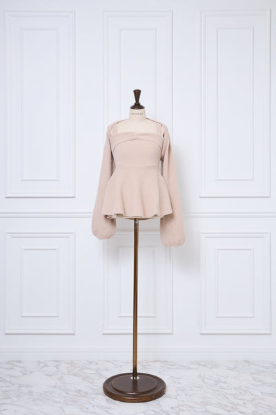 【10月上旬配送】Fuzzy Knit Peplum Cami & Bolero Set