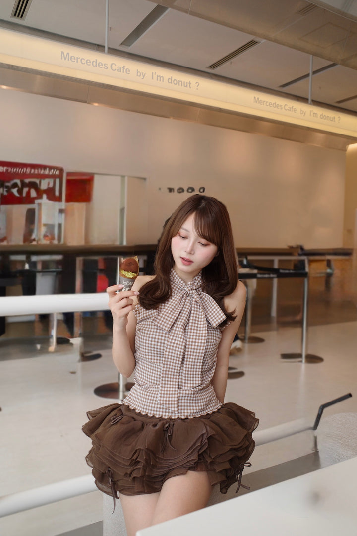 Rose Embroidery Gingham Blouse - MISTREASS