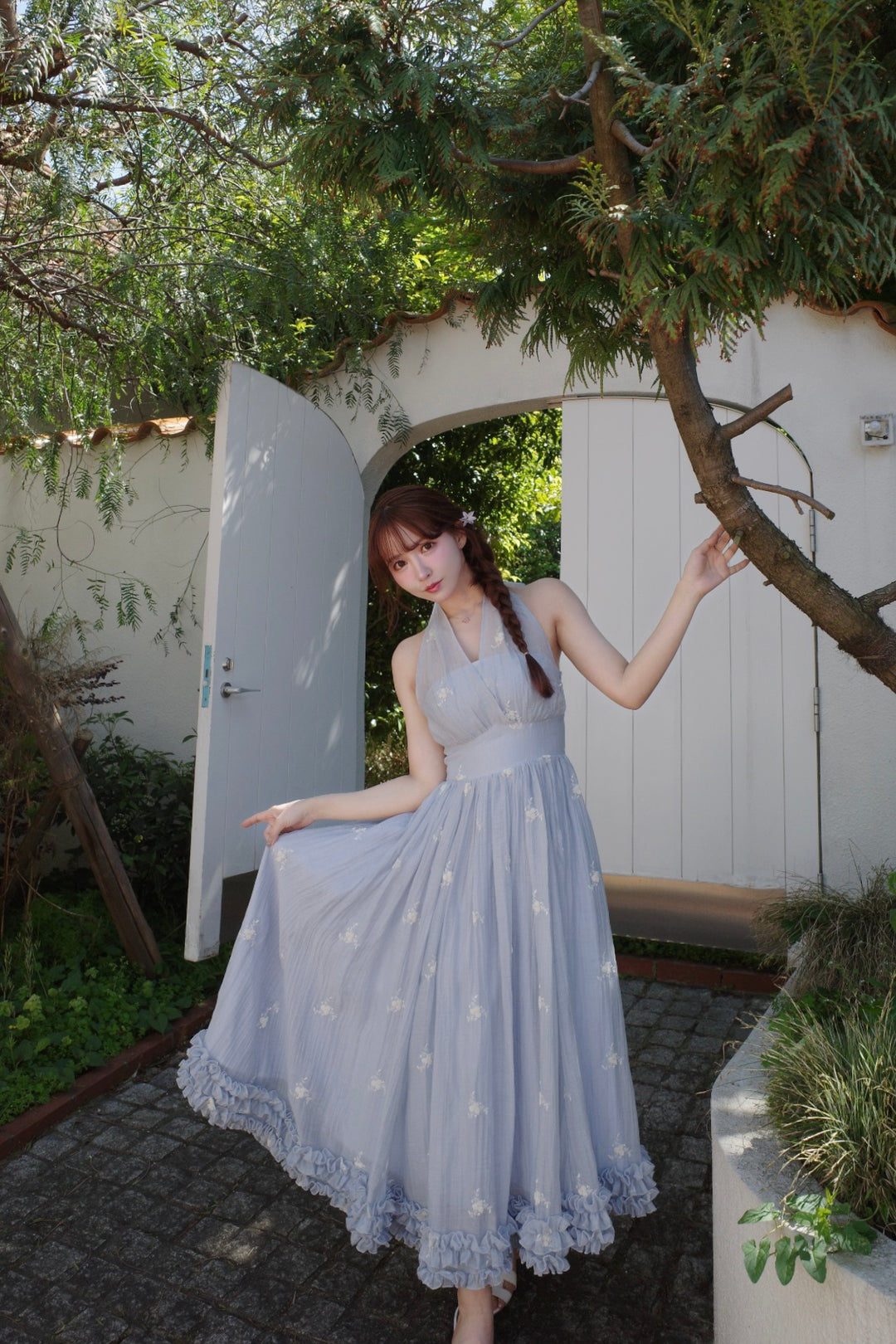 Blooming Veil Halter Dress - MISTREASS