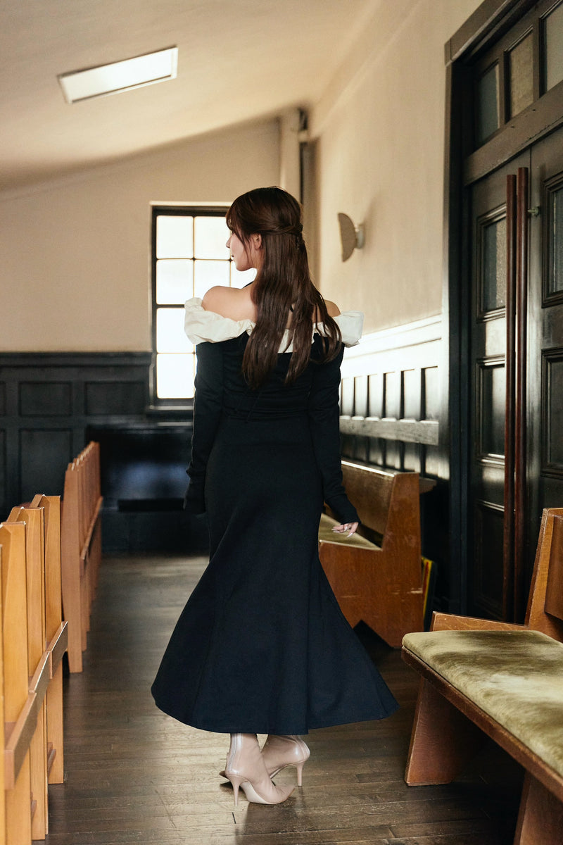 【9月下旬配送】Whipped Ruffle Semi-Mermaid Dress