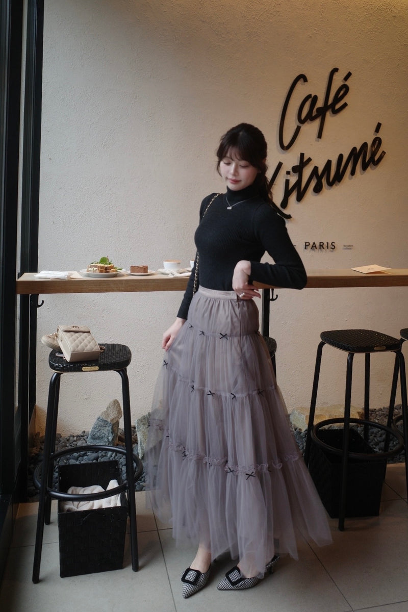 Mini Ribbon Volume Tulle Tiered Skirt