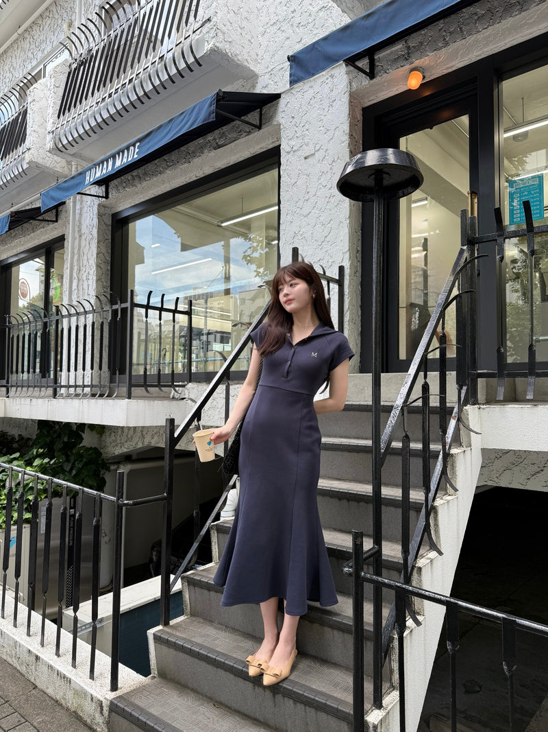 Double Jersey Back Open Hood Dress