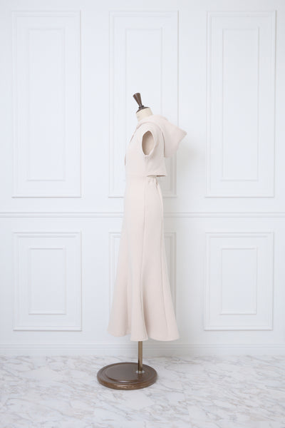 Double Jersey Back Open Hood Dress