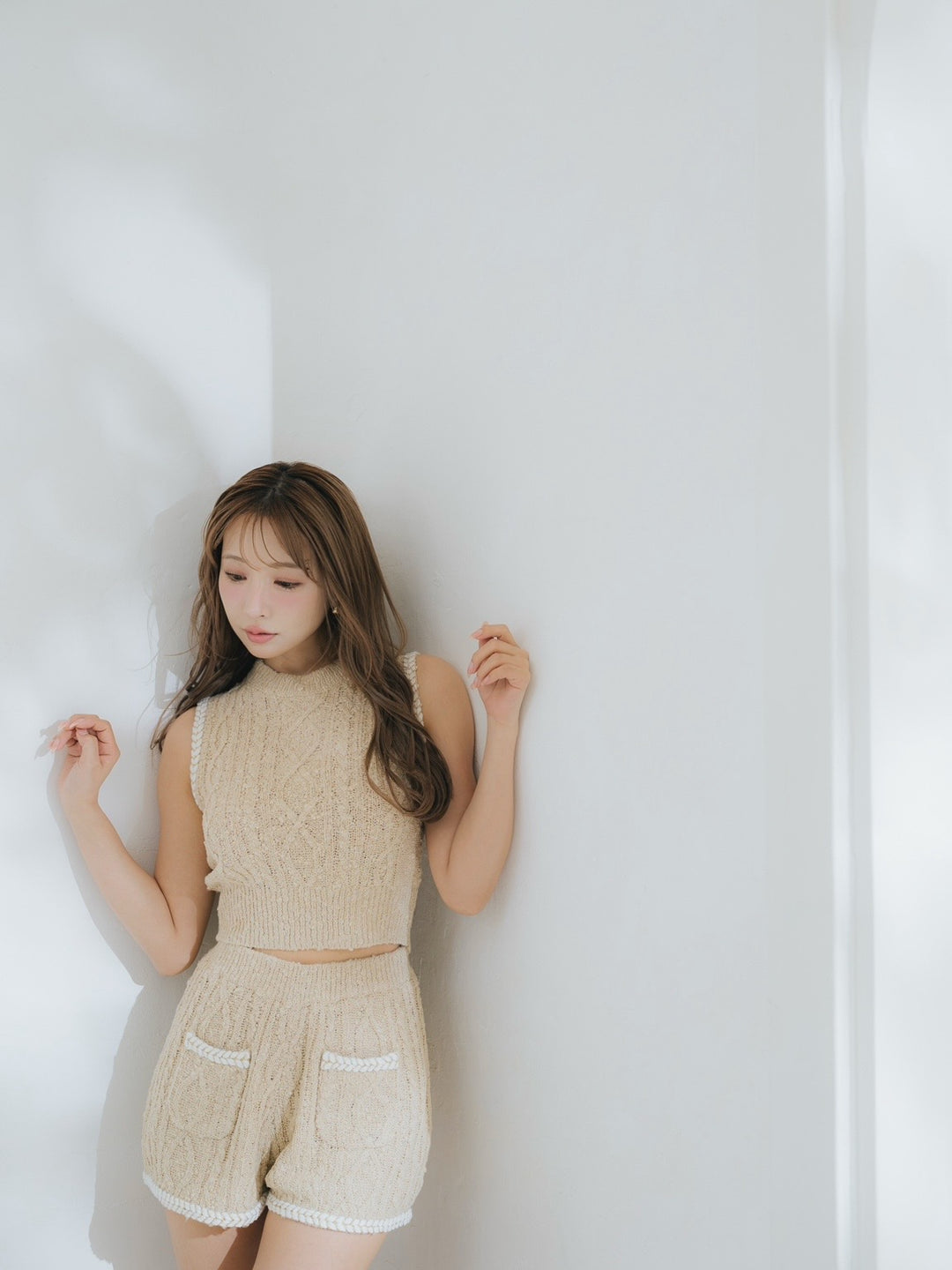 MISTREASS トップス ニット Tape Trimming Cable Knit Top & Pants - MISTREASS