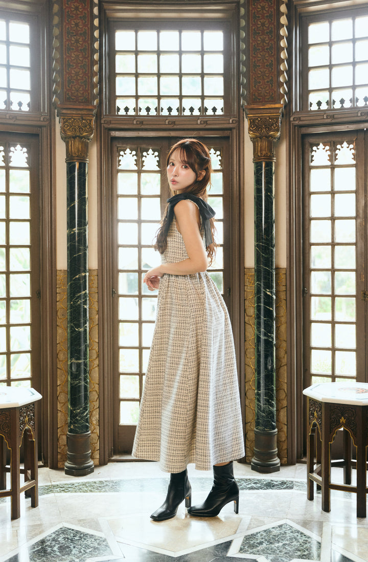 Multi Way Ribbon Tweed Dress - MISTREASS