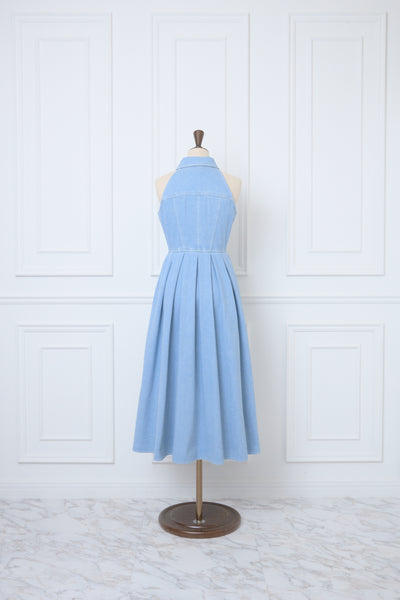 Denim Amerian Sleeve Long Dress