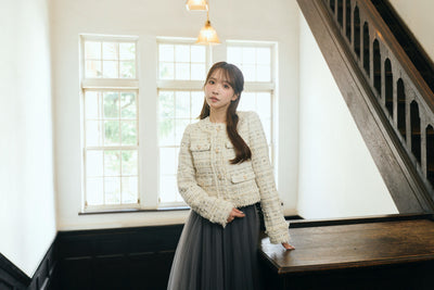 【10月下旬配送】Romantic Tweed Fringe Jacket