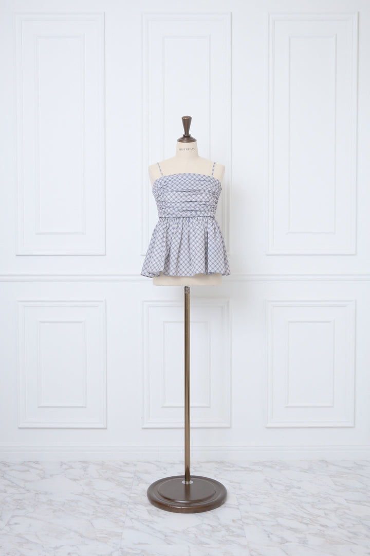 ミストレアス Plaid Gathering Peplum Camisole Plaid Gathering