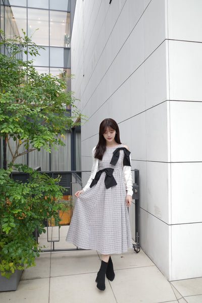 【11月下旬配送】Multi Way Ribbon Tweed Dress