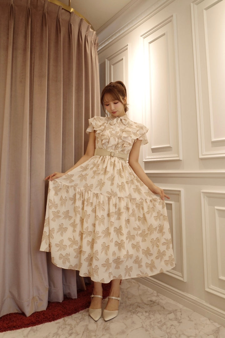 割引価格 Ribbon MISTREASS - Belt With Dress Shirt Raffle Pattern ワンピース