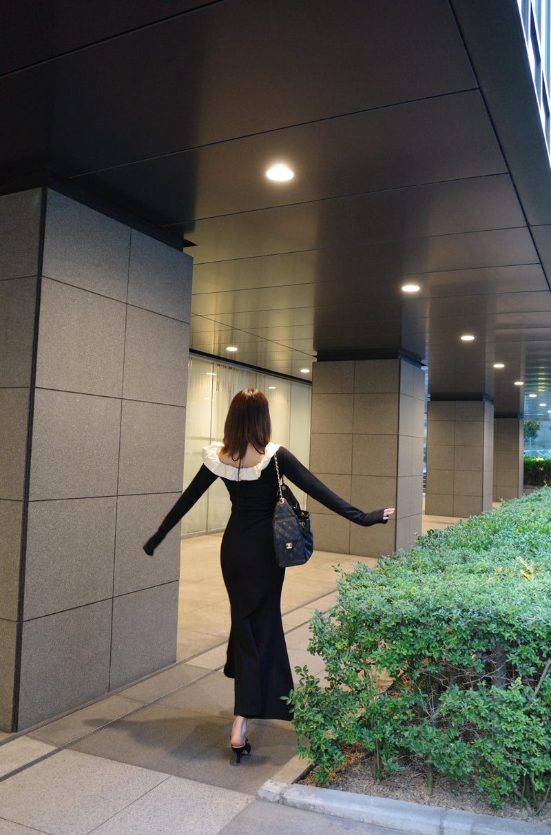 【9月下旬配送】Whipped Ruffle Semi-Mermaid Dress