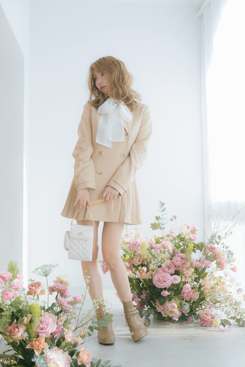 Pleated Dress Trench Coat