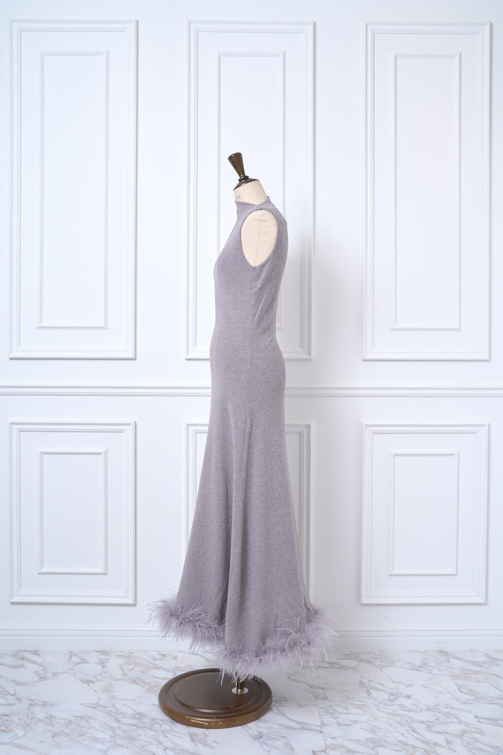 Feather Hem Knit Dress - MISTREASS
