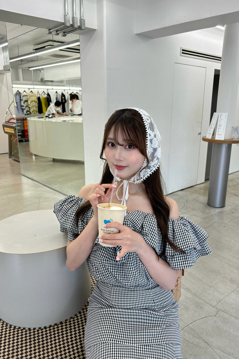 Gingham Check Frill Top & Long Skirt