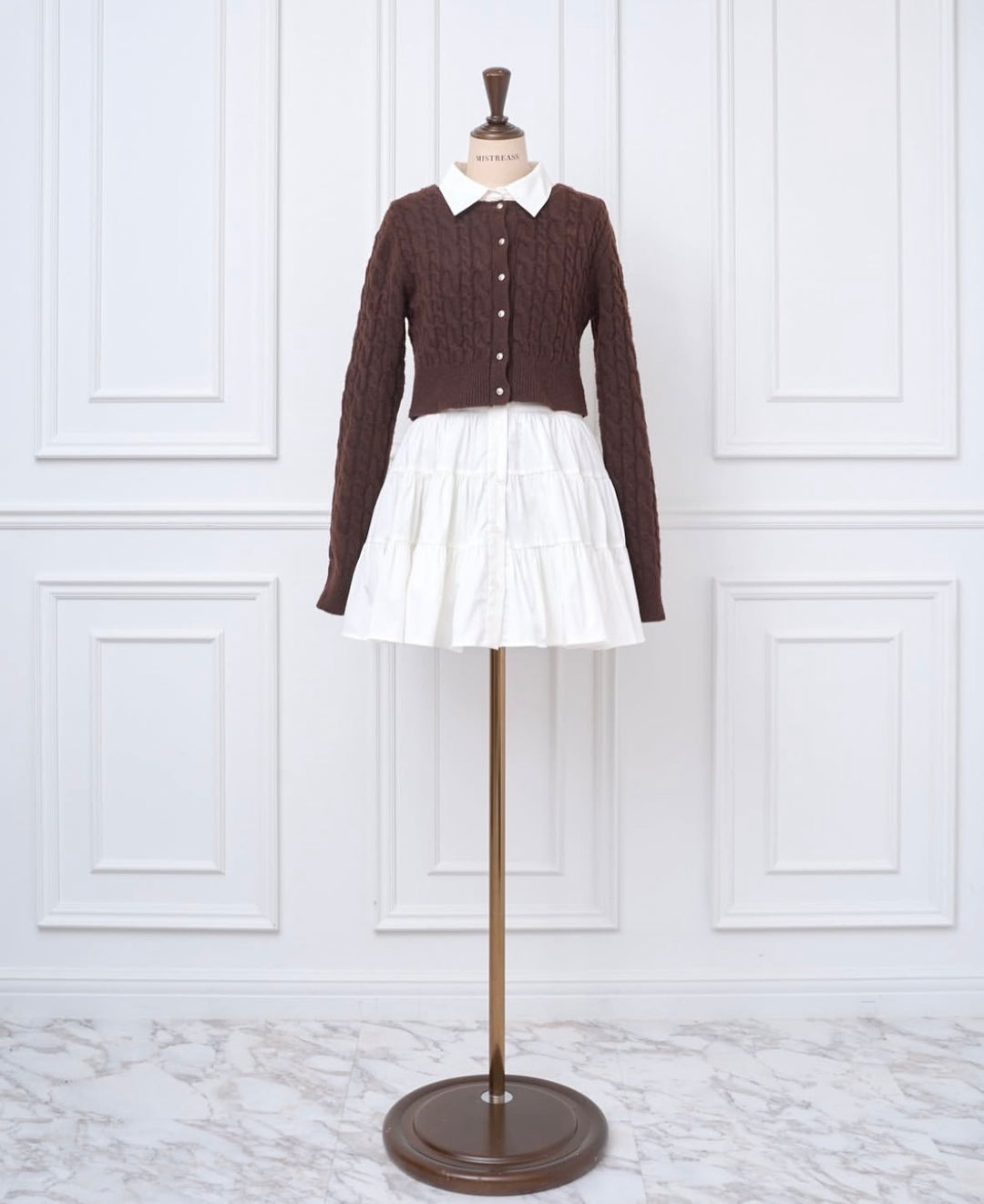 ワンピース MISTREASS Layered Cable Knit Dress Set Layered Cable Knit Dress Set - MISTREASS