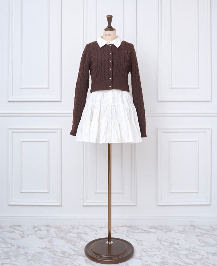 Layered Cable Knit Dress Set - MISTREASS