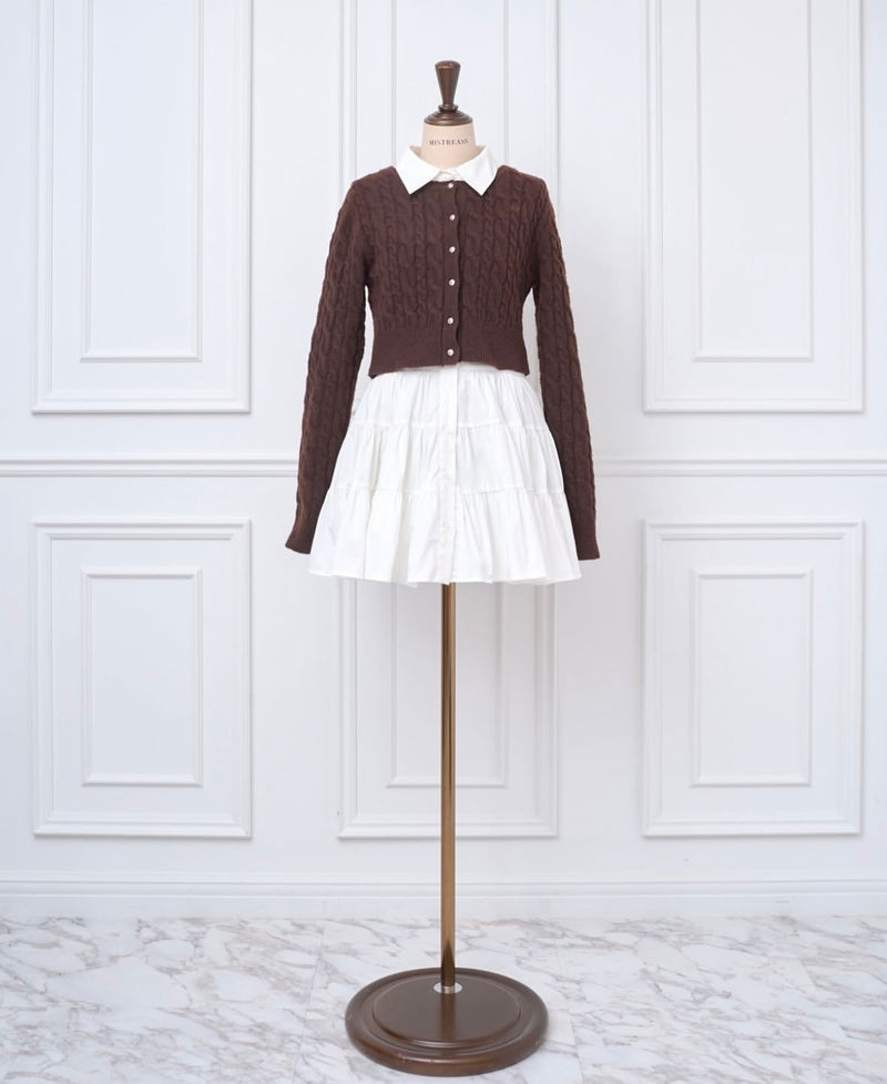 ワンピース MISTREASS Layered Cable Knit Dress Set Layered Cable Knit Dress Set - MISTREASS