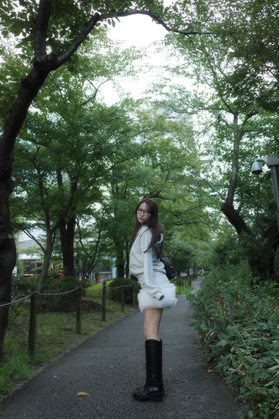 Sweat Hoodie & Frill Skirt Set