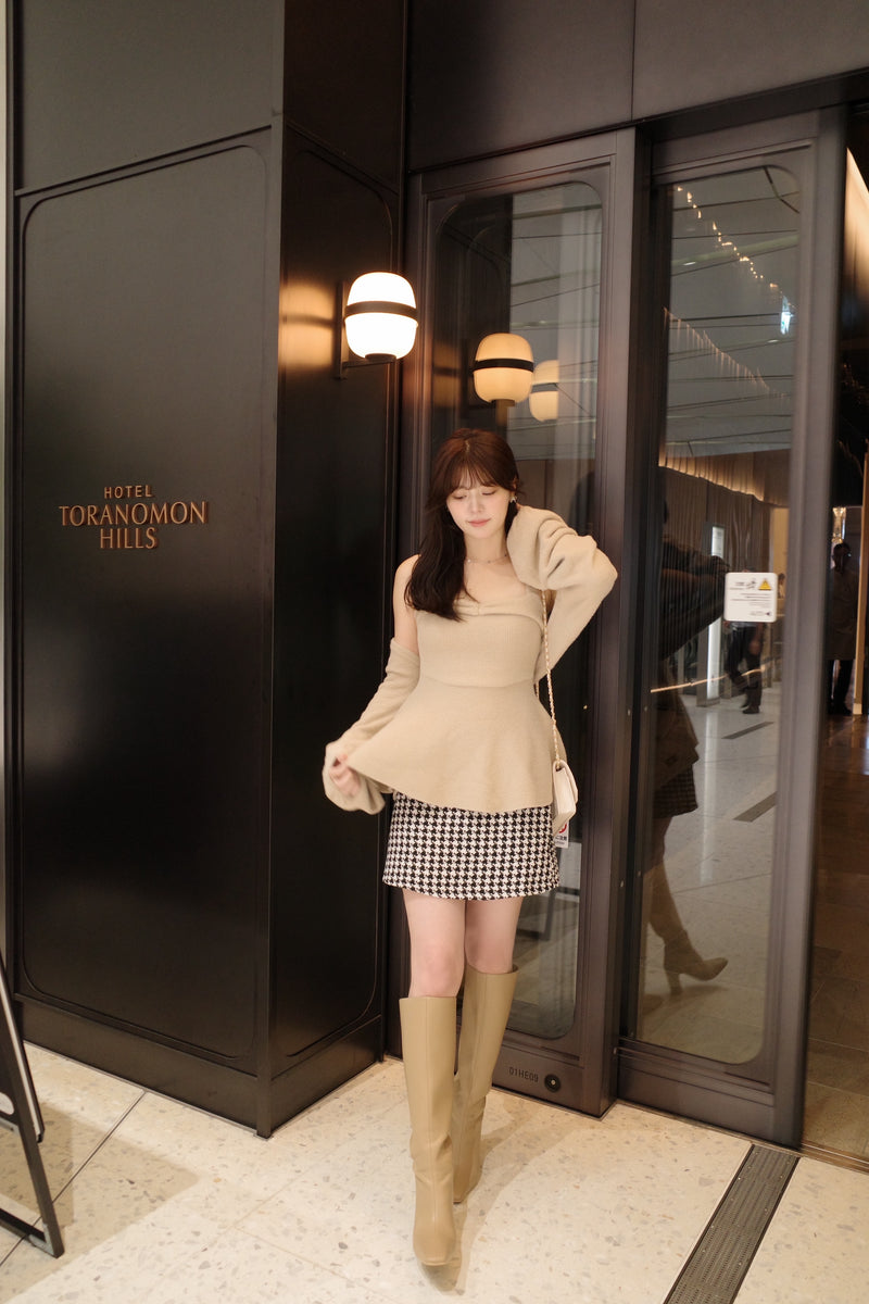 Logo Accent Square Toe Long Boots