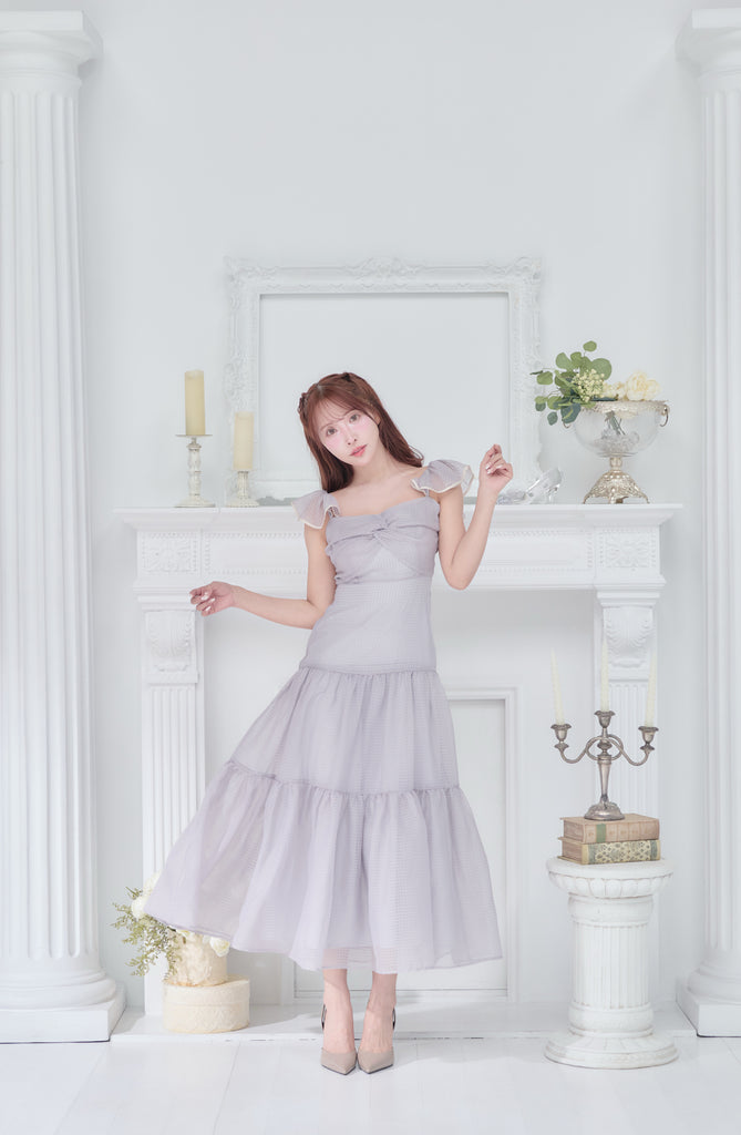 6月中旬～下旬配送】Sheer Gingham Tiered Dress - MISTREASS