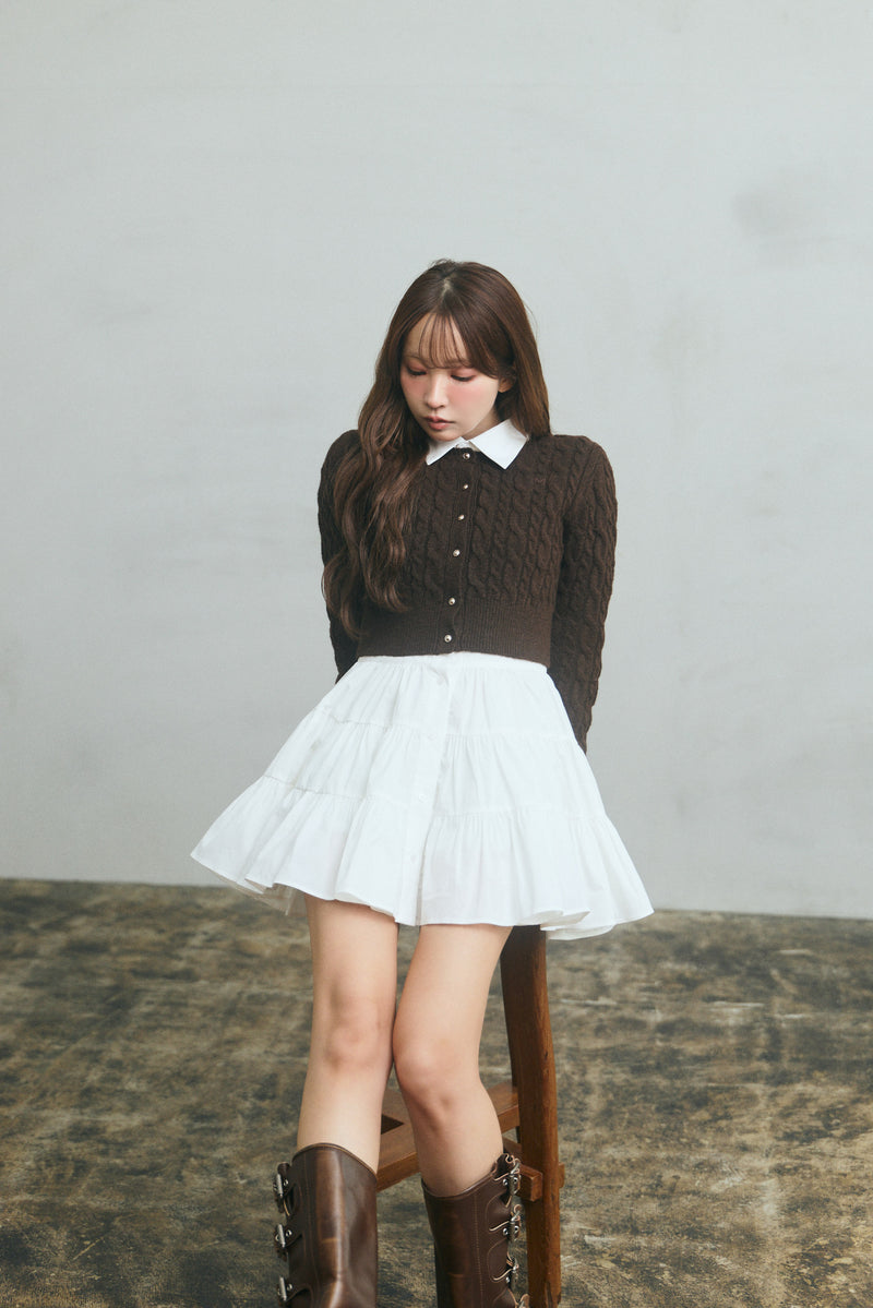 【12月上旬配送】Layered Cable Knit Dress Set
